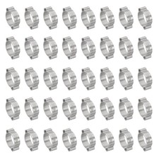 40Pack 15-18mm Double Ear Hose Clamp 304 Stainless Steel O Clip Crimp Rings