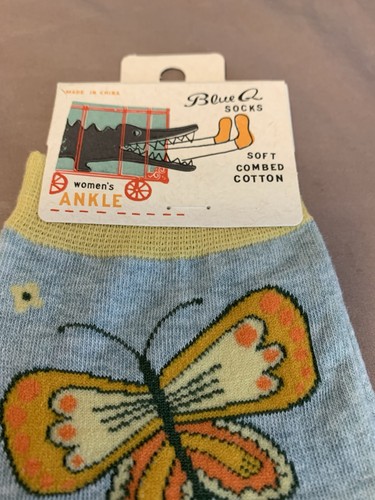 Blue Q Women's Socks - Shitstorm Novelty Funny Silly Ankle Butterflies Flowers - Picture 3 of 4