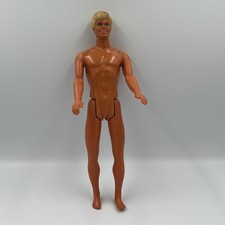 Vintage 80's Mattel Ken Barbie Doll Tan Molded Blonde Hair Blue Eyes 12" Tall