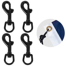 4 Pack 2.5 Inch Heavy Duty Metal Flag Snap Hooks for Flagpole Ropes Dog Leashes