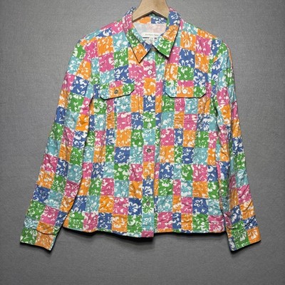 Northern Isles Patchwork Jacket L Floral Multicolor Retro Artsy Boho Statement