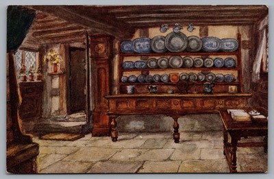 Kitchen Anne Hathaway's Stratford Upon Avon Vintage Postcard TS-315