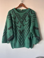 Vintage 70s 80s Boho Disco Party Sweater Dolman Sleeve Scoop Neck Sparkly Cozy