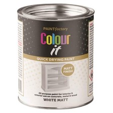 White Matt Tin Paint for Interior Exterior Fast Drying Wood Metal Plastic 300ml
