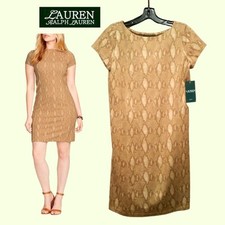 Lauren Ralph Lauren NEW Old Money Python Snake Sheath Dress PS