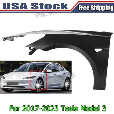 1081401-E0-D For Tesla Model 3 FRONT FENDER LEFT DRIVER SIDE 17-23 Painted Black