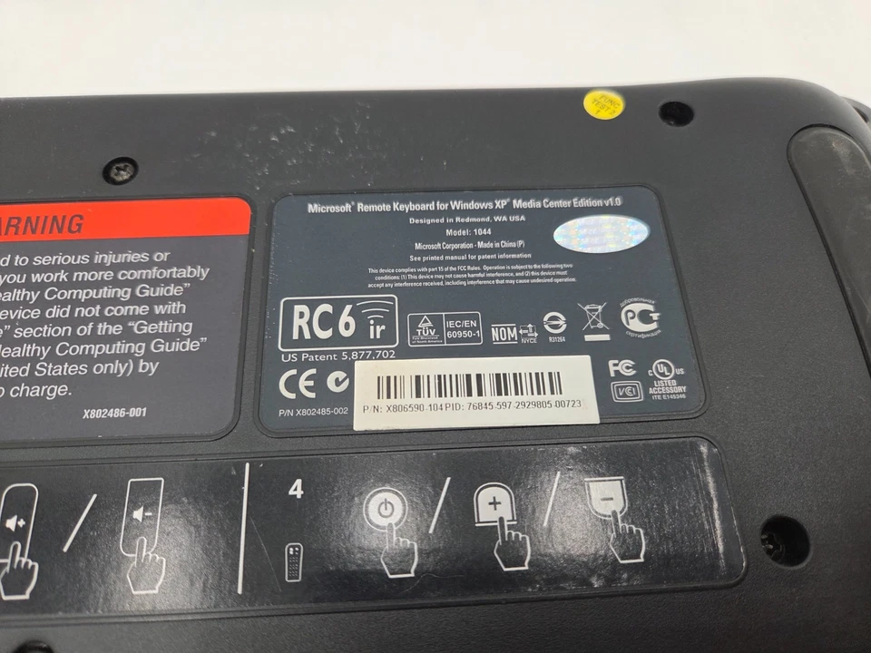 Microsoft Remote Keyboard Windows XP Media center edition - Works - No receiver - Image 3 of 3