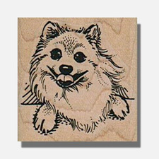 Wood Rubber Stamp, HAPPY POMERANIAN, Dog Stamp, Animals,Pet,Dogs,Pup,Cute,Animal