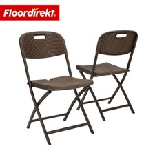 Floordirekt Klappstuhl Gartenstuhl Niigata klappbar 2er Set braun Rattan-Optik