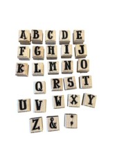Stampin' Up Alphabet Wood Mounted Rubber Stamp Set Letters Punctuation 27pc
