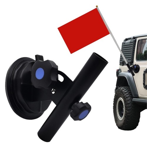 Aluminum Adjustable Flagpole Rack Heavy Duty Suction Base For Vehicle Truck - 第 3/8 張圖片