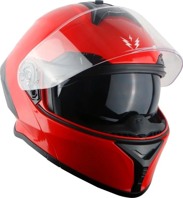 1Storm Motorcycle Modular Full Face Helmet with Rechargeable LED Tail Light  X90 - Image 3 of 4