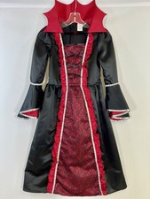 Deluxe Girls Vampire Costume Kids Gothic Royal Dracula Dress Halloween Sz 8/10