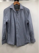 Calvin Klein Blue Plaid Slim Fit Button Down Temperature Regulation Shirt - Sz M