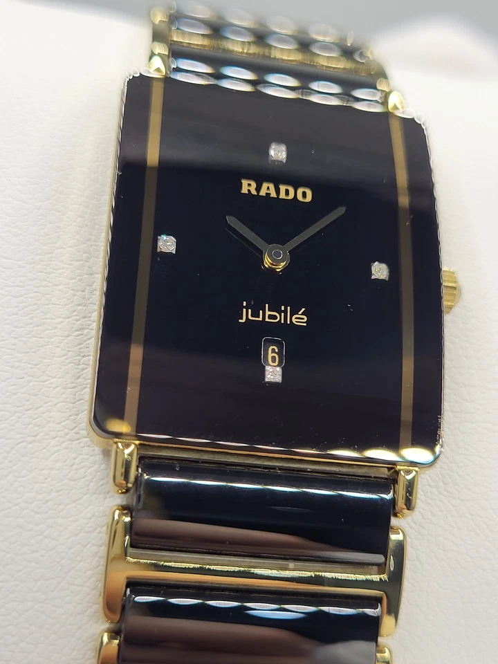 $2995 [NUEVO] Reloj unisex Rado Diastar Jubilee cerámica diamante 28x24 mm esfera negra Foto 2 de 4