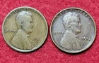 1912 S Lincoln Wheat 1c One Cent Pair Of 2 Coins VG and VF