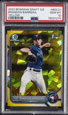 2022 BOWMAN DRAFT CHROME SAPPHIRE EDITION YELLOW BRANDON BARRIERA 87/99 PSA 10
