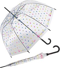 Benetton Regenschirm Automatik Glocke transparent durchsichtig Signature Dot