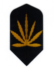 Amerithon - The Best Dart Flights - 1 Gold  Black Marijuana Leaf Slim Set