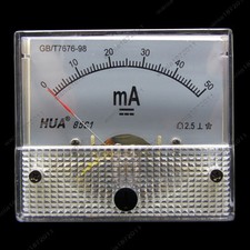 DC 50mA Analog Ammeter Panel Pointer AMP Current Meter Gauge 85C1 0-50mA DC