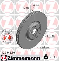 2X Zimmermann 150.2948.20 Bremsscheibe FüR BMW