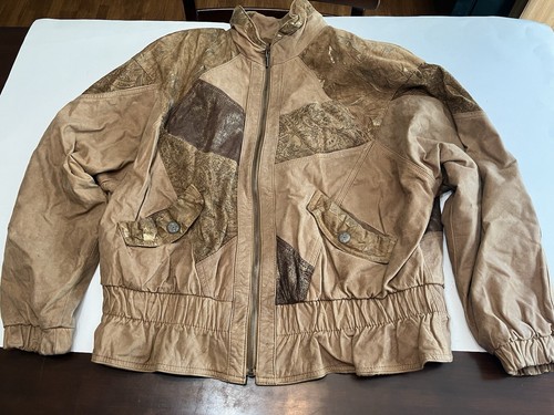 Vintage Leather Suede Western Jacket Coat Women’s Size Large Brown Zip Winlit