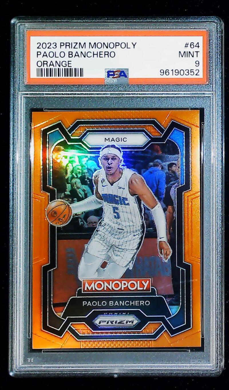 2023-24 Panini Prizm Monopoly Orange Prizm #64 Paolo Banchero 32/124 Magic PSA 9