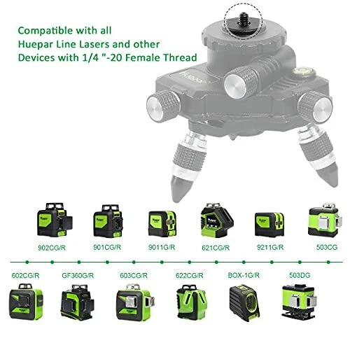Laser Level Adapter, Metal 360-Degree Rotating Base for Laser Level Tripod