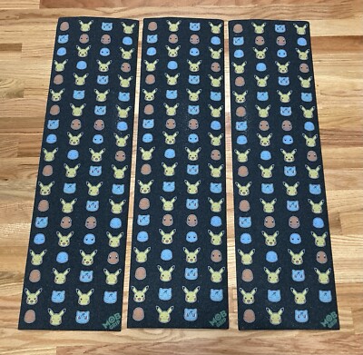 NEW 2023 MOB GRIP X POKEMON FACES Limited Edition Skateboard Griptape -LOT OF 3-