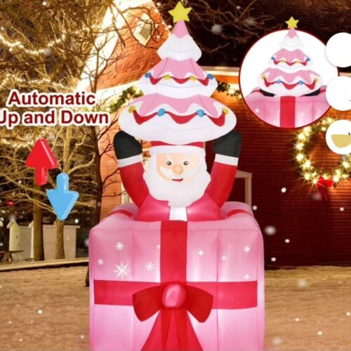 Vrilay 6ft Christmas Inflatable, Santa Liftable Inflatable with LED Lights...