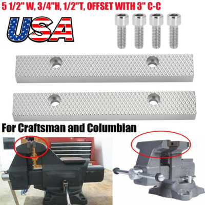 #ad FOR CRAFTSMANCOLUMBIAN VISE JAWS 5 1 2quot; W 3 4quot;H 1 2quot;T OFFSET WITH 3quot; C C US $35.99