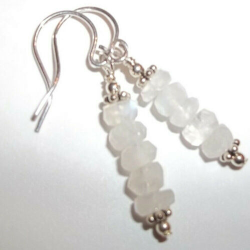 Faceted Rainbow Moonstone & STERLING SILVER Earring Sundance Artisan