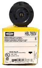 Hubbell HBL7593V MIDGET VALISE  TWIST-LOCK  2 Pole 2 Wire Receptacle