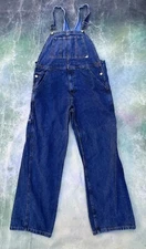 Vintage Anchor Blue Men's Denim Overalls Size L__MADE IN USA.