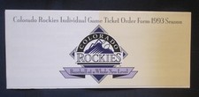 COLORADO ROCKIES 1993  TICKET INFORMATION BROCHURE SCHEDULE STADUIM MAP