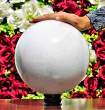 Riesige nat&uuml;rliche 225 mm wei&szlig;e Jade Kristall Heilenergie Reiki Chakra Kugel ...