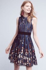 NEW Anthropologie Bryonia Dress by Foxiedox, Open Back, Blue XL Sold out!