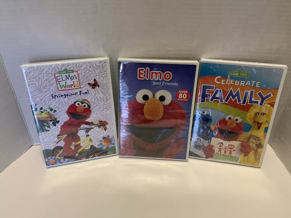 Sesame Street Elmo DVDs Lot Of 3 Elmo’s World Springtime Fun Celebrate  Family
