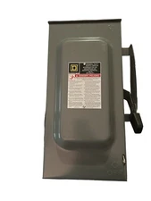 New Square D General Duty 100A 240VAC Metal Box Safety Switch Shutoff DU323RB