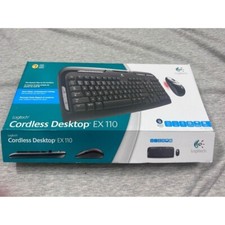 LOGITECH CORDLESS DESKTOP EX 110 KEYBOARD MOUSE TESTED ORIGINAL PACKAGING