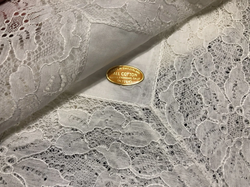 Lot 7 Vintage Hankies w/ Lace, Floral, Madeira, Monogrammed Embroidery (RF821) - Image 4 of 4