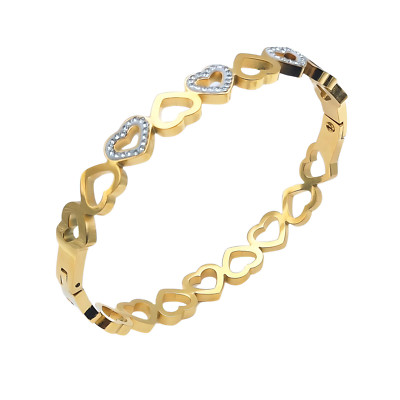 Gelenk Herzen Armreif Armband, Gold Wasserdicht Schmuck, Liebe, Freundschaft, BFF