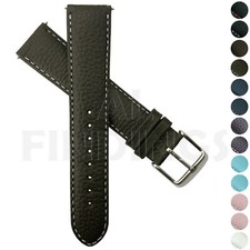 Genuine Buffalo Grain Leather Watch Strap Band Mens Padded Stainless SS Buckle