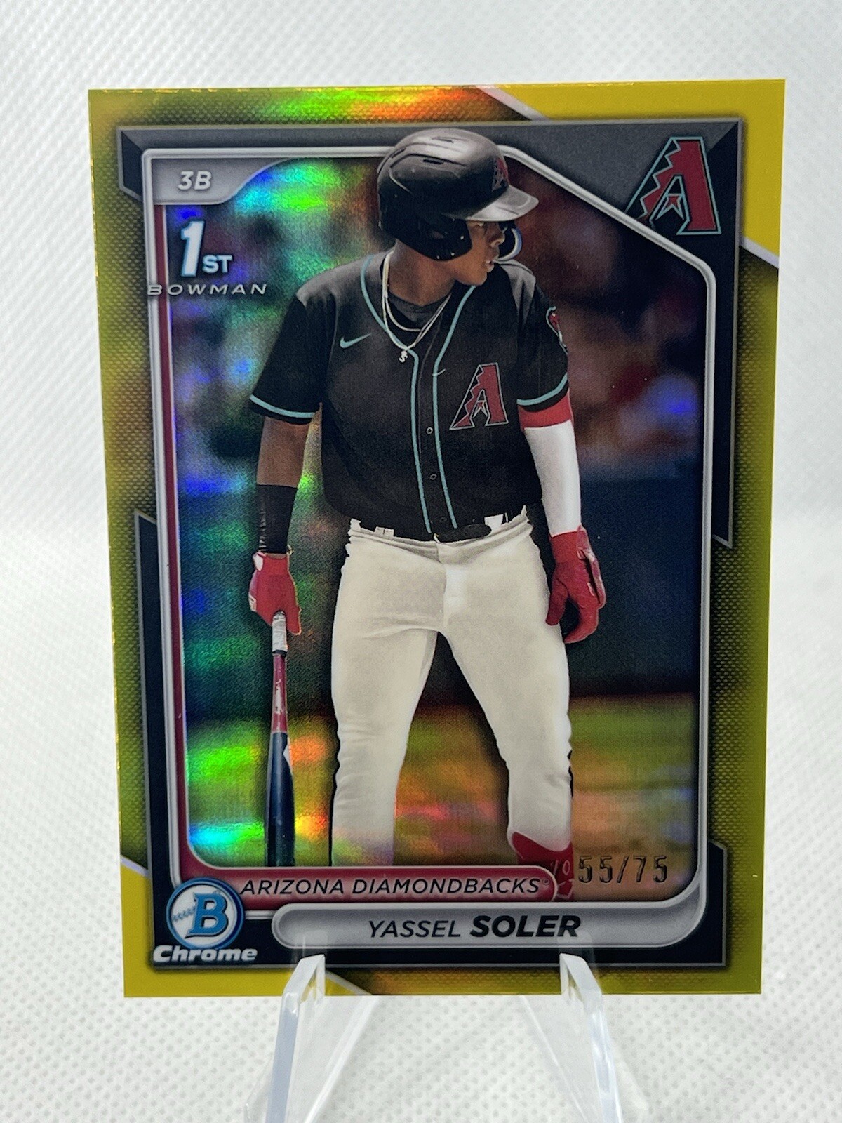 Yassel Soler - 2024 Bowman Chrome #BCP-174 Yellow Refractor /75 1st Bowman