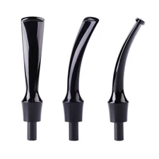 3pcs 3mm Filter Smoking Pipe Bent Curved Saddle Stem Mouthpiece Replacement