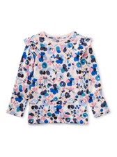 TEA COLLECTION Ruffle Tunic L/S Top - Pink Salt - NWT Girls 12