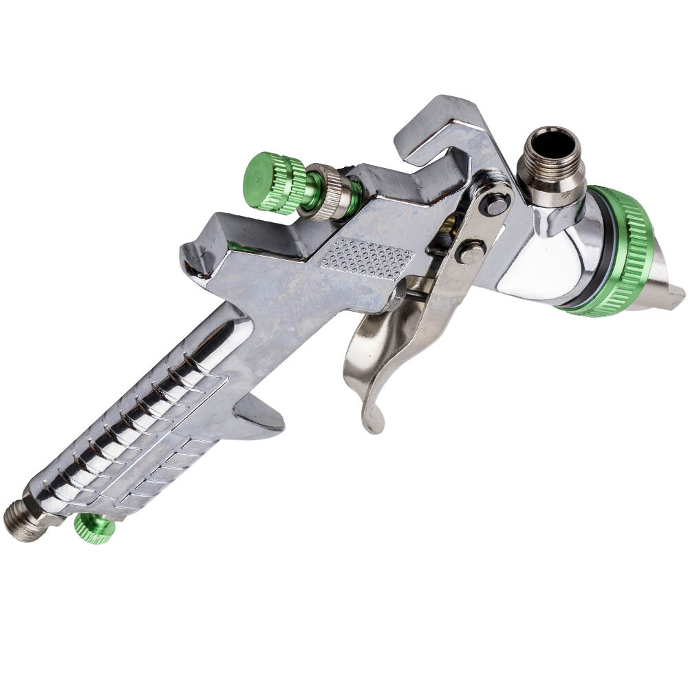 Silver High Volume Low Pressure Gravity Feed Air Spray Gun Kit Paint Sprayer