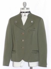 WOOL Short Coat JACKET 10 M  GREEN German Women Hunting Riding Sport Dress