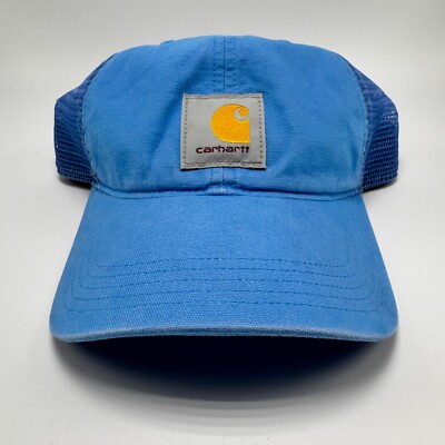 Carhartt Blue Canvas Meshback Adjustable Snapback Trucker Cap Hat  AH0286