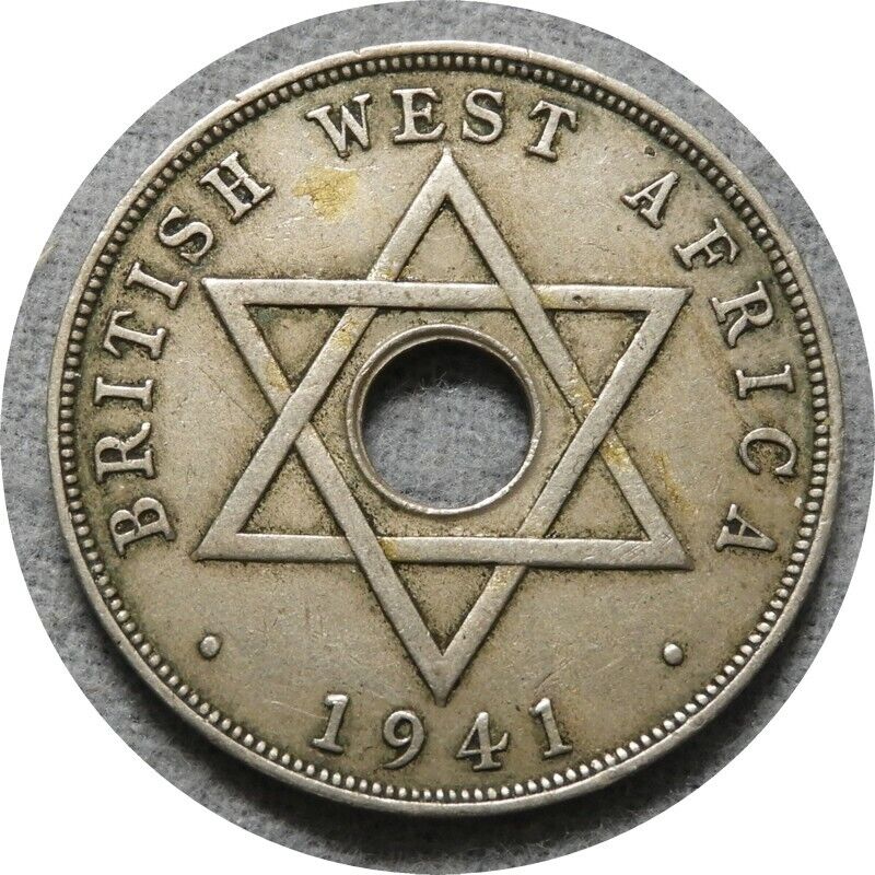 elf British West Africa 1 Penny 1941  George VI  World War II